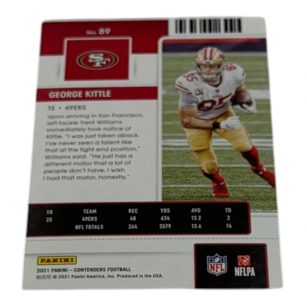 2021 Panini Contenders Football George Kittle Season Ticket 89 SF 49ers Card